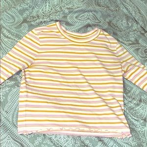 CROPPED MADEWELL LONG SLEEVE SHIRT LETTUCE EDGES